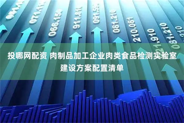 投哪网配资 肉制品加工企业肉类食品检测实验室建设方案配置清单