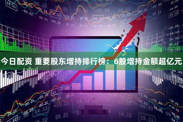 今日配资 重要股东增持排行榜：6股增持金额超亿元